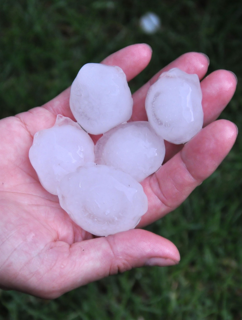 Massive chunks of hail after a storm