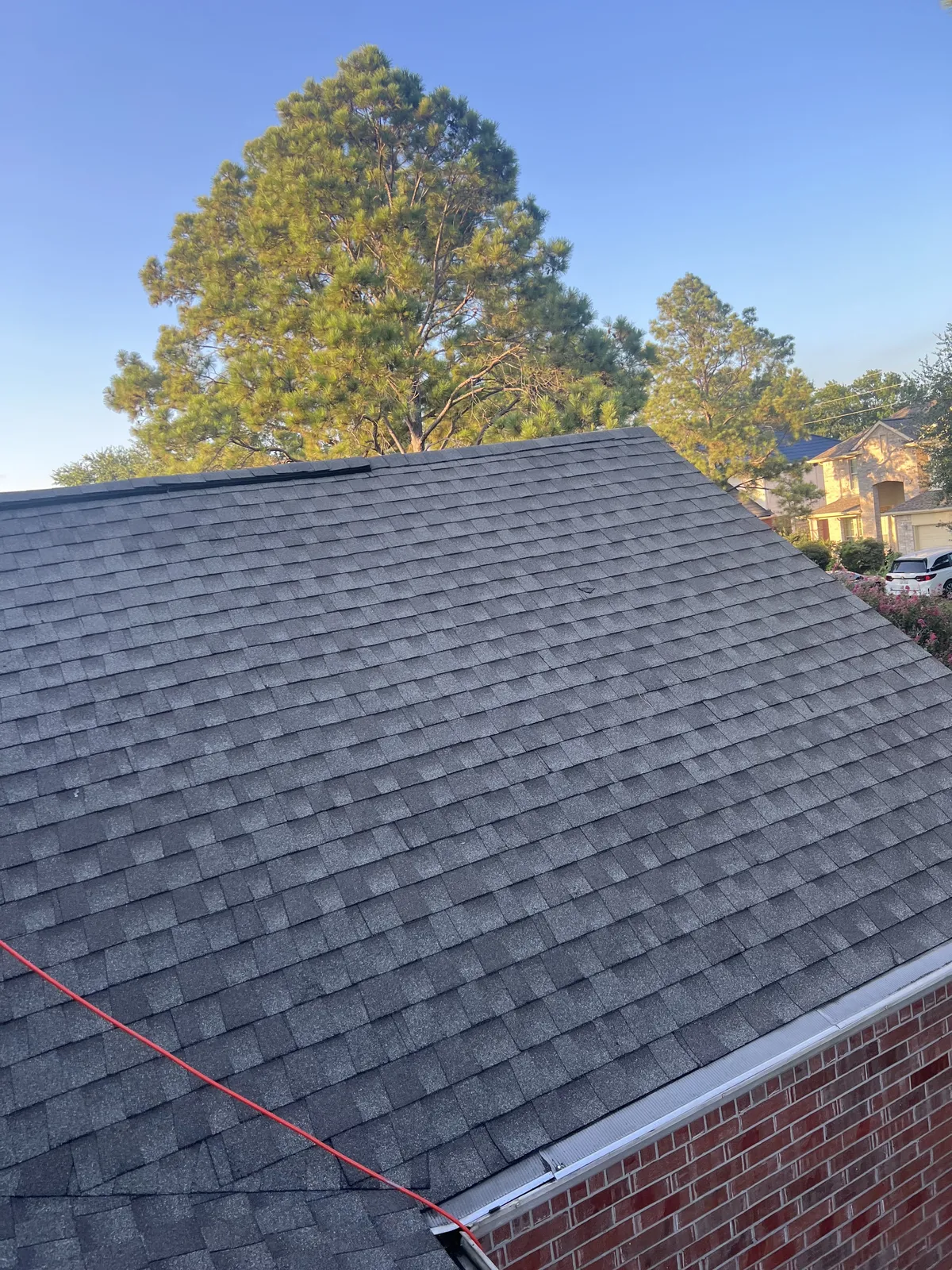Finished roof replacement on a Sugar Land home