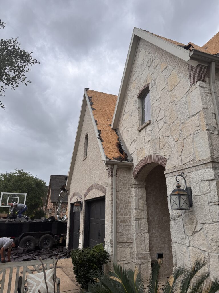 Roof repair on upscale Sienna Missouri City home