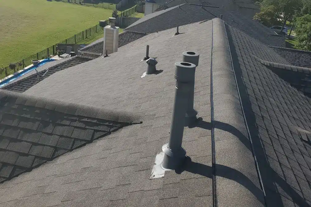 Residential home with a newly installed shingle roof