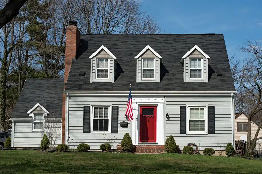New siding installed on a suburban home